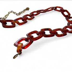 Elegant Tortoiseshell Acrylic  Chain Belt